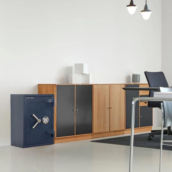 Rottner Wertschutzschrank EN1 Exklusiv Titan Fire 65 Elektronikschloss PS650 SOS Schlüssel blau T06470